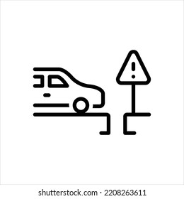 Vector Black Line Icon Warnings Stock Vector (royalty Free) 2208263611 