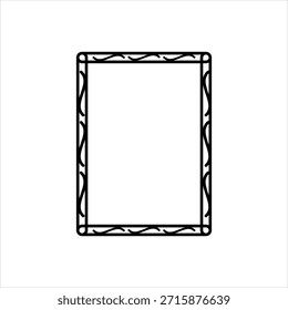 Icono de línea negra de Vector para marco ondulado