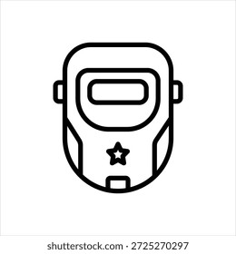 Icono de línea negra de Vector para máscara de soldadura      