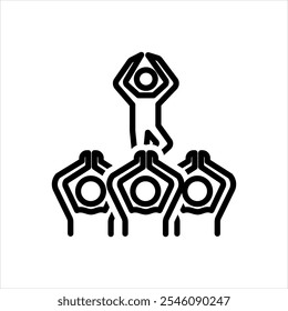 Vector black line icon for wellbeing workshops