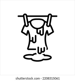 Vector black line icon for wet