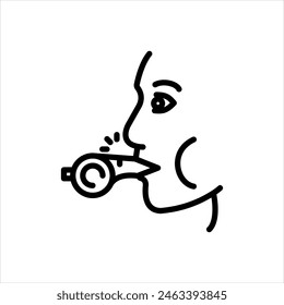 Vector black line icon for whistleblower