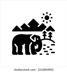 Vector black line icon for wildlife