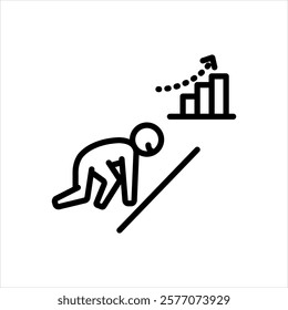 Vector black line icon for willingness