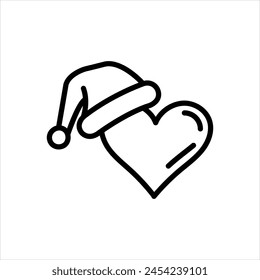 Vector black line icon for 
winter love