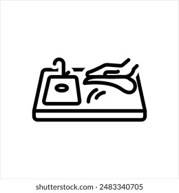Icono de línea negra de Vector para contador de cortinillas