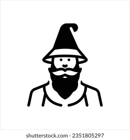 Vector black line icon for wizard