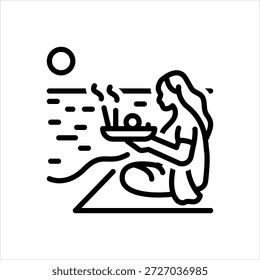 Icono de línea negra de Vector para adoración