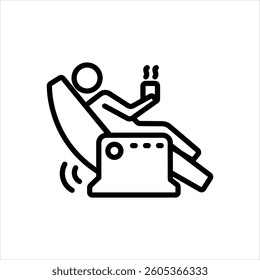 Vector black line icon for zero gravity chair