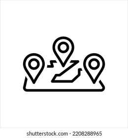Vektorschwarze Linie Symbol für Zonen