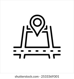 Ícone de linha preta vetorial para zoneamento