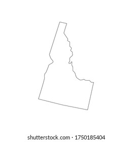 Vector Black Line Idaho State Map Stock Vector (Royalty Free ...