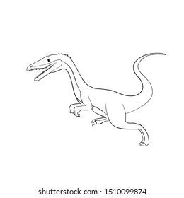 vector black line illustration of dinosaur