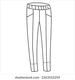 Vektorschwarze Leinengrafik von dichten Hosen.
