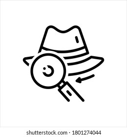 Vector black line investigate icon