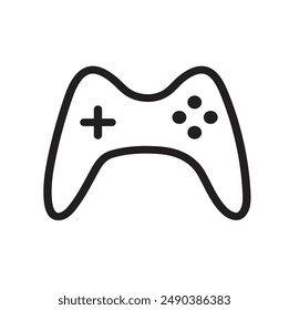 Vector de joystick de línea negra