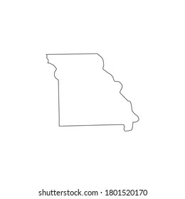 Missouri State Vector Map Silhouette Outline Stock Vector (Royalty Free