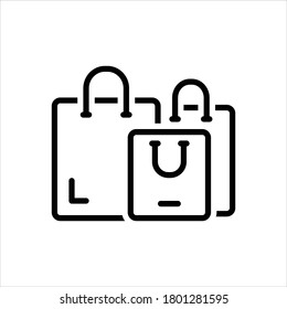 Vector black line shopping icon