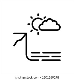 Vector black line shore icon