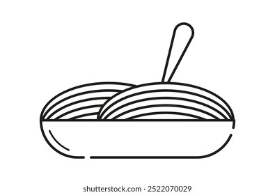 Vector black line spaghetti icon.