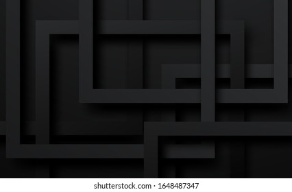 vector black and line square background with shadow,grunge surface-illustration,abstract,glow blue light,copy space