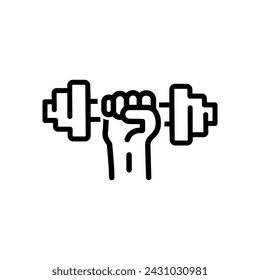 Vector black line strength icon. Pixel vector graphics - Vector.