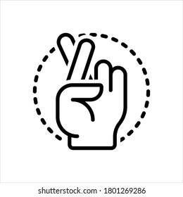 Vector black line swear an oath icon