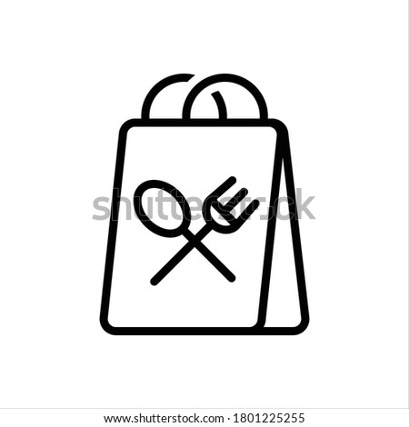 Vector black line takeaway food icon
