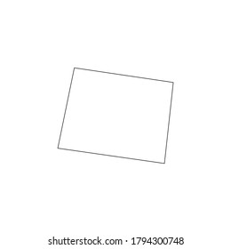 Vector black line Wyoming state map isolated on white background