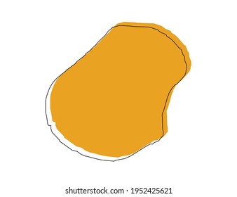 Vector black line and yellow map of Nauru.