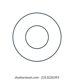 Vector black linear torus for game, icon, package design, logo, mobile, ui, web, education. Torus on a white background. Geometric figures for your design. Outline.