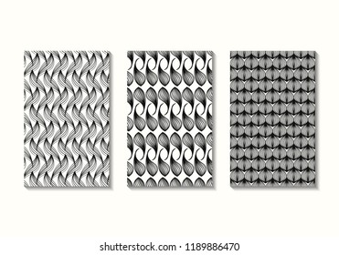 vector black lines retro seamless pattern background collection for brochure banner and publication