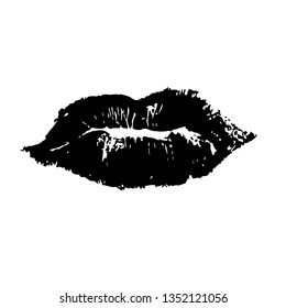 Vector Black Lip Imprint Black Texture Stock Vector (Royalty Free ...