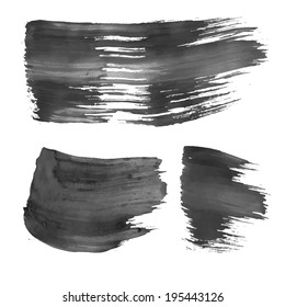 Vector black liquid paint strokes on white 1