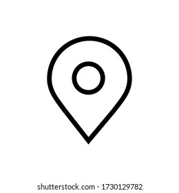 Icono De Ubicación Negra Del Vector En Fondo Blanco.