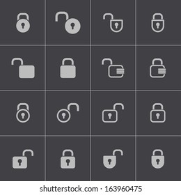 Vector black  lock  icons set