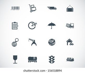 Vector black  logistic icons set