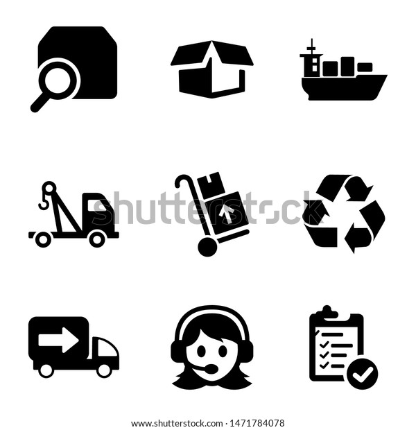 vector black
logistic and shipping icon
set