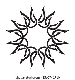 Vector black logo tattoo. Isolated on white background.
