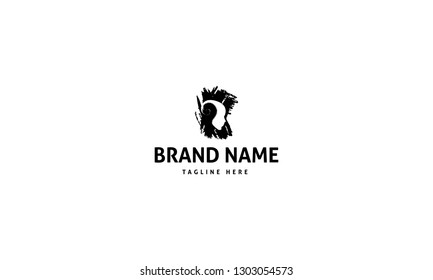 Vector black logo which depicts artificial intelligence.