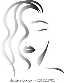 vector black logotype girl face