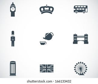 Vector black london icons set