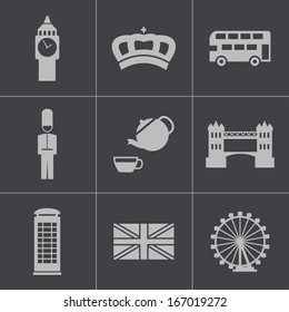 Vector black london icons set