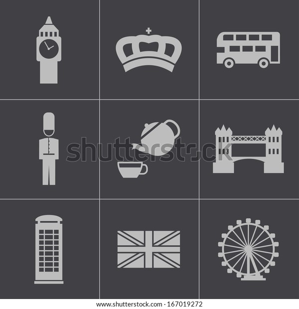 Vector black london icons\
set