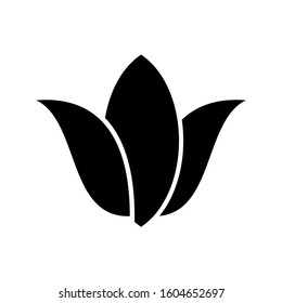Vector black lotus icon on a white background vector illustration eps 10
