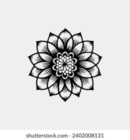 Iconos de loto negro vectorial establecidos en fondo blanco. Planta Lotus. Flor de Lotus