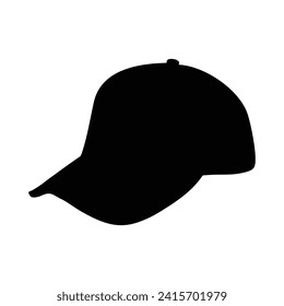 Vector black male cap icon on white background.