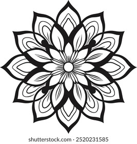 Vector black mandala for coloring book. Line round vintage pattern for design isolated on white background