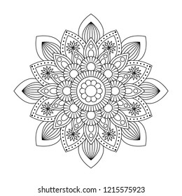 Vector negro mandala para colorear páginas. Patrón Abstractas para el diseño 