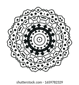 Vector black mandalas on a white background.